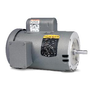 AC Motor, 0.17 HP, 115/208/230 VAC, 3.8/2.3/1.9 A, 60 Hz Frequency, 1 ph ph, 1725 RPM Speed, 1 Speed, Open Drip-Proof Enclosure, 56C Frame, Reversible Rotation, 0.5 ft-lb Torque, C-Face Footless Mounting, 40 C°, Insulation Class: Class B, Steel