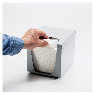 Paper Towel Dispenser, Quarterfold, 7.5 in Overall Width, 9 in Overall Height, Drop-In Mounting, Metal, Gray