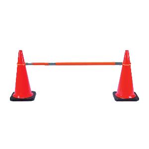 Cone Bar, Retractable, For Use With: PVC Traffic Cones, 5 to 9 ft, 5 in Dia Ring, PVC, Orange