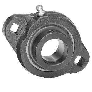 Flange Block Bearing, Relubricatable Standard Duty, Series: SALF, 1-7/16 in Bore Dia, 3-15/16 in L Bolt Center-to-Center, 2-Bolt Flange Mounting, 4-13/16 in Overall Length/Diameter, 3-1/2 in Overall Height, Eccentric Collar Locking Device