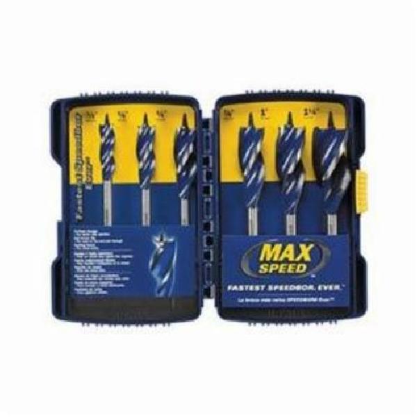 Drill Bits Set, Tri-Flute, Imperial System of Measurement, 5/8 in Minimum Drill Bit Size, 1 in Maximum Drill Bit Size, 3 Piece, Specifications: 4 in Shank Length