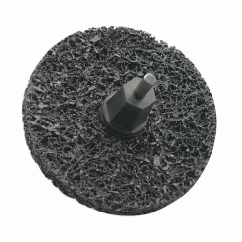 Non-Woven Abrasive Quick-Change Disc, Type TR (Type III) Attachment, 3 in Diameter Disc, Silicon Carbide Abrasive, Extra Coarse Grade, Nylon Backing, 20000 RPM Maximum, Black