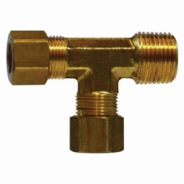Run Tee, Tee, 1/8 Inch Nominal, Compression x MNPTF x Compression, 400 psi, -65 to 250 °F, CA377 Brass, 1.32 Inch Length, Forged