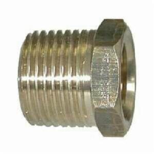 Bushing, Light Pattern Hex, Fitting/Connector Type: Bushing, 1/2 x 1/8 Inch Nominal, MNPT x FNPT, 0.81 Inch Hex, 0.81 Inch Length, 1200 psi, Brass, -65 to 250 °F, Import