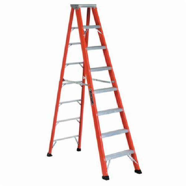 Step Ladder, Type IAA Non-Conductive Weather Resistant, Series: FS1300HD, 8 ft Ladder Height, 375 lb, ANSI Code: A14.5, Fiberglass, 7 Steps, 54 in Base Spread, 24-3/4 in Bottom Width