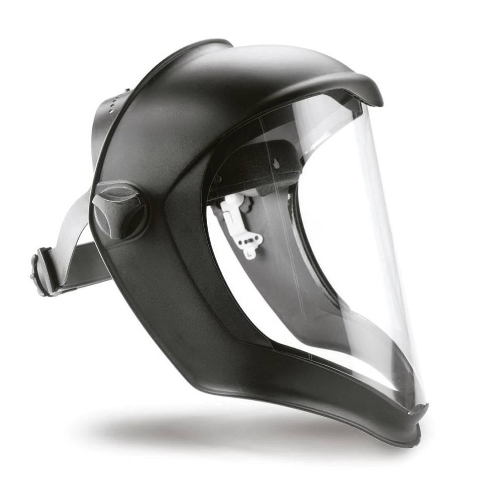 Faceshield Assembly, Series: Bionic®, Clear Visor, Polycarbonate Glass Visor, 3/64 in Visor Thickness, Matte Black Headgear, Ratchet Suspension