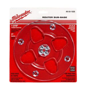 Center Hole Router Sub-Base, For Use With: 5625-20 Router, Specifications: 1-3/16 in Center Hole, 6 in Dia, Polycarbonate, Clear