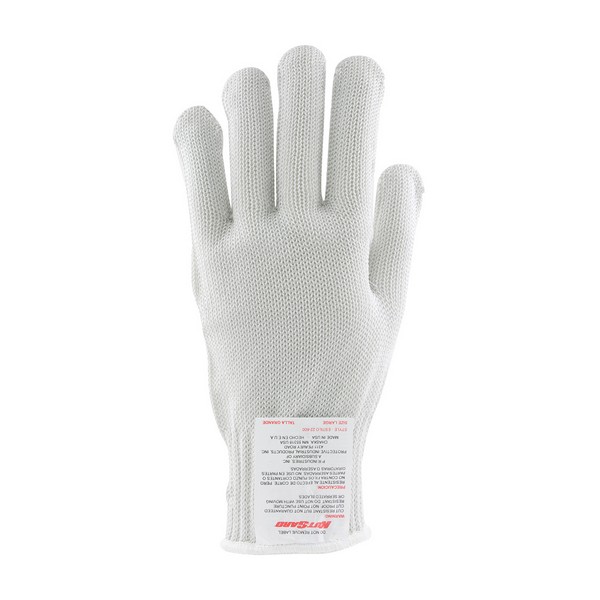 Cut-Resistant Gloves, 3-Strand Anti-Microbial Heavy Weight Unisex, Series: 22-600, XL Size, PolyKor™/Stainless Steel/Synthetic Fiber, White, Ambidextrous/Seamless Style, ANSI/ISEA Cut Level: A9, PolyKor™ Engineered Yarn Lining, Elastic Knit Wrist Cuf