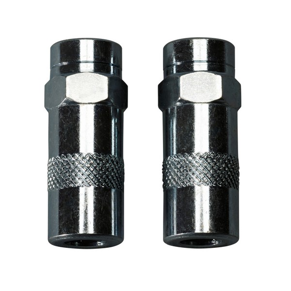 Grease Gun Coupler, High Pressure, For Use With: 2646-20 2-Speed and Cordless Grease Gun, Specifications: 1/8 in NPT, 9/16 in Fitting Wrench, 10000 psi, Metal