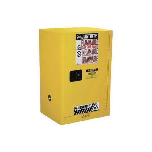 Flammable Safety Cabinet, EX Compact, 350 lb, 2 Foot 11 in Height, 23-1/4 in Width, 18 in Depth, Manual Close Door, 1 Door, 1 Shelve, Cool Roll Steel, Yellow