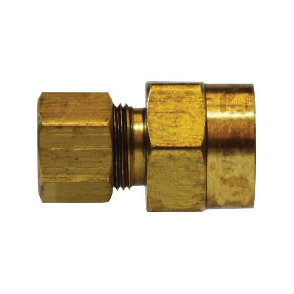 Tube-to-Pipe Adapter, Adapter, 3/8 Inch Nominal, Compression x FNPTF, 0.81 Inch Hex, 200 psi, -65 to 250 °F, Brass