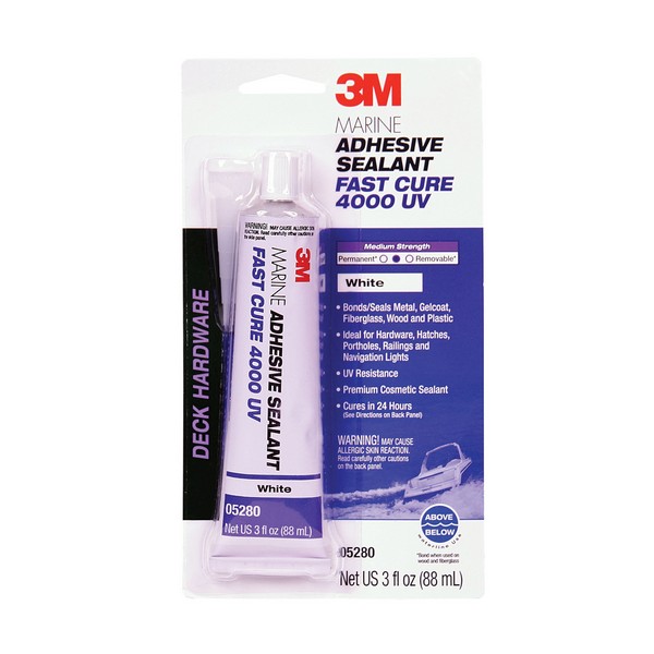 Hybrid Adhesive Sealant, 1-Part Non-Corrosive Marine, Tube Container, 3 fl-oz Container, Polyurethane Base