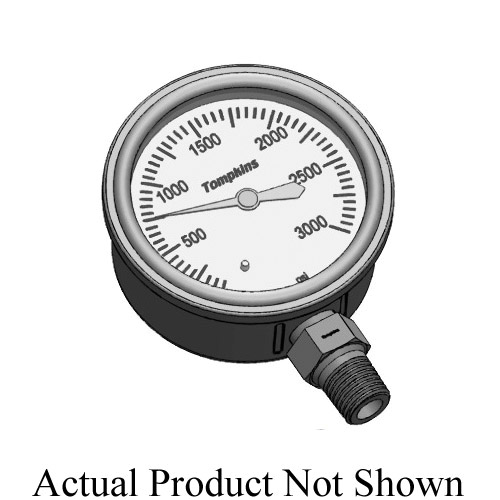 Pressure Gauge, Single Scale, Series: PGL, 0 to 100 psi Pressure, 2-1/2 in Diameter Dial, Dial Display, Lower Mounting, 304 Stainless Steel