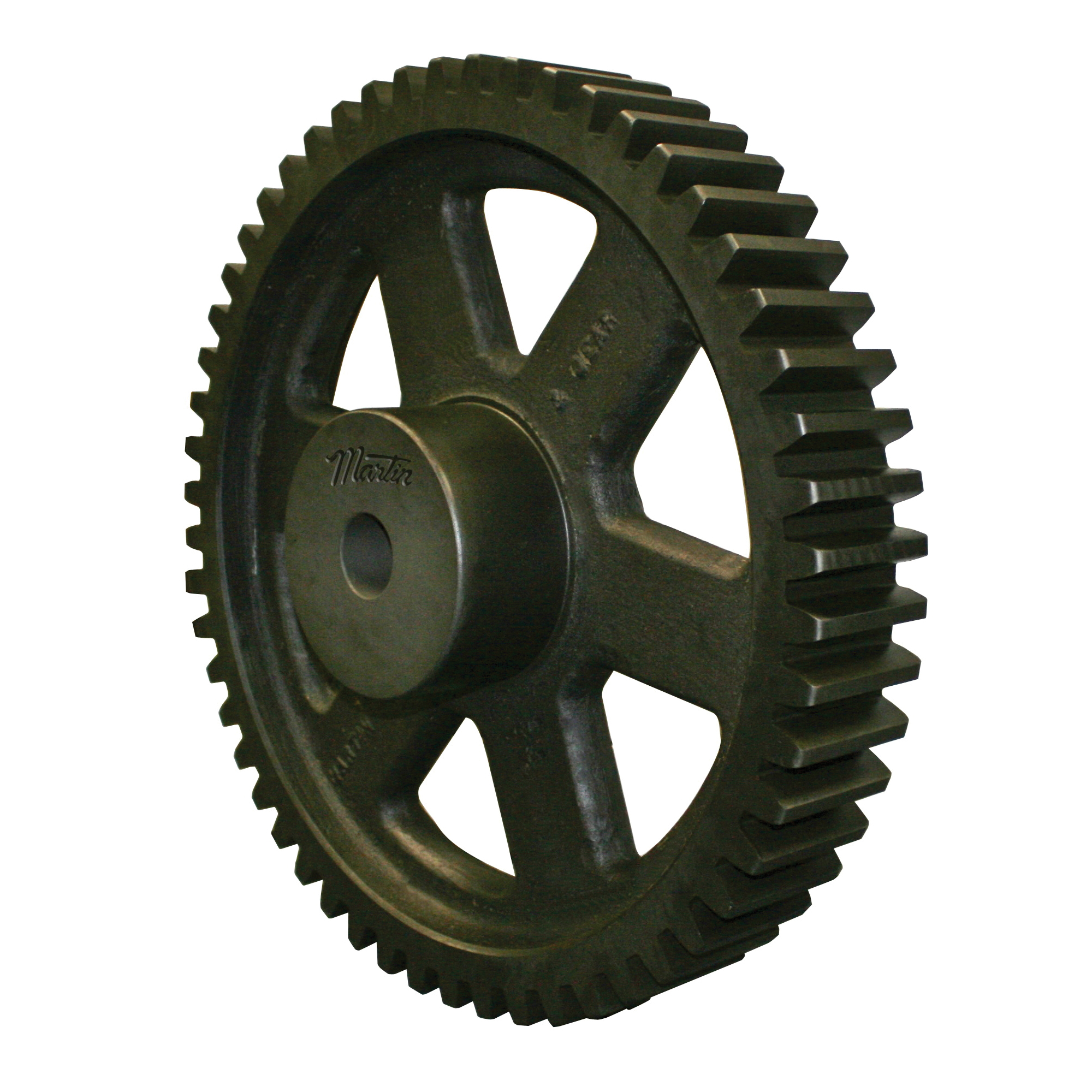 Stock Spur Gear, Reboreable, 5/8 to 1-7/16 Inch Bore Diameter, 7-1/8 Inch Outside Diameter, 112 Teeth, 16 Diametral Pitch, 7 Inch, 1/2 Inch Face Width, Type B, 2.4845 Inch Hub Diameter, 5/8 Inch Hub Projection, 1-1/8 Inch Overall Length, 14.5° Pressure Angle, Cast Iron