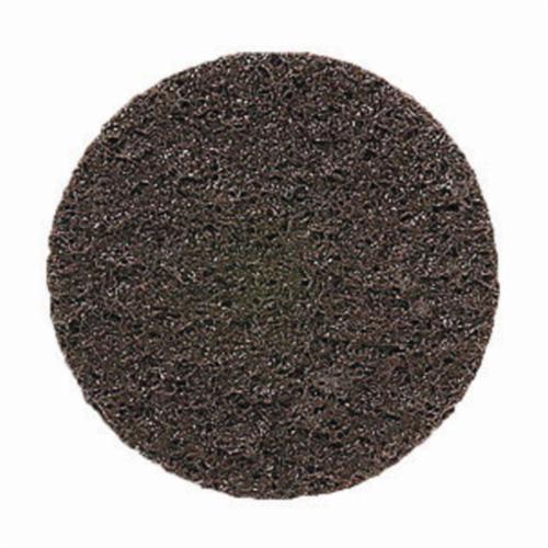 Non-Woven Abrasive Quick-Change Disc, Type TR (Type III) Attachment, 4 in Diameter Disc, Aluminum Oxide Abrasive, 50 Grit, Coarse Grade, Nylon/Polyester Backing, Y-Weight Backing Weight, 15000 RPM Maximum, Brown