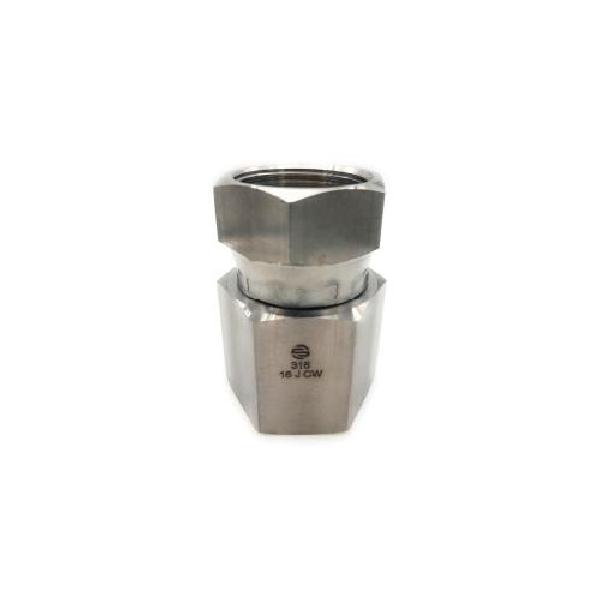 Stainless Adapters Hydraulic Swivel Adapter, Straight, 3/4 x 3/4 Inch Nominal, MNPT x 37 °Female JIC Flare, 2.668 Inch Length, 3000 psi, 1000 °F, 316 Stainless Steel