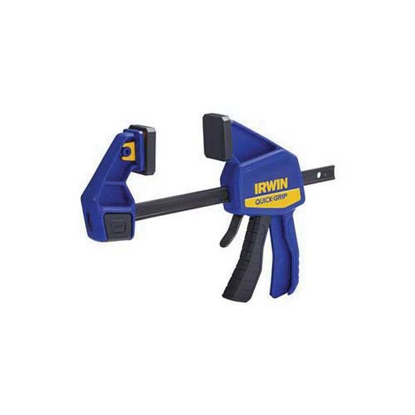 Bar Clamp/Spreader, 1-Handed Medium Duty, 18 in Clamping, 3-3/16 in Throat Depth, 7-7/8 to 25-3/8 in Spreading, 300 lb Clamping, Pistol Grip Handle, High Impact Plastic Resin Handle, Carbon Steel Bar, Black Oxide