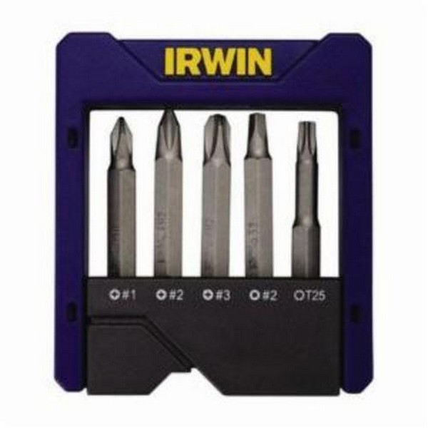 Pocket Case Insert Bit Set, Standard, 5 Piece, 2 in L, 1/4 in Hex Shank, High Grade S2 Steel, Black Oxide