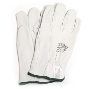 Glove Protector, Series: DWH10L, SZ 10, Leather, Gray, 10 in Length, Class 0/00/F1236/F496 ASTM Class