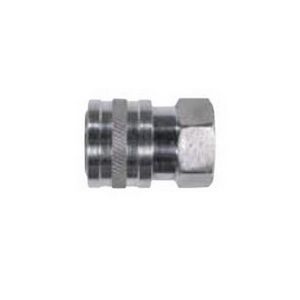 High Pressure Coupler, Straight Through, 1/4 Inch FNPT Inlet, 1/4 Inch Female Outlet, 6000 psi Pressure, 212 °F, Stainless Steel, Import