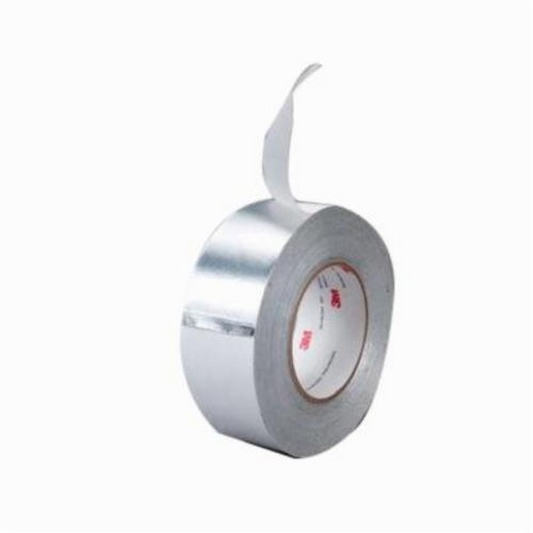 Foil Tape, Non-Conductive Premium Performance, 55 m Length, 305 mm Width, 4.6 mil Thickness, Silver, Acrylic Adhesive, Aluminum Backing, 50 in-oz Adhesion Strength, 28 in-lb Tensile Strength, 300 °F Maximum Operating, -65 °F Minimum Operating