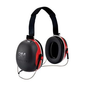 Earmuff, Series: X Series, 28 dB Noise Reduction Rating, Black/Red, Behind the Head Band Position, ABS/Polyurethane