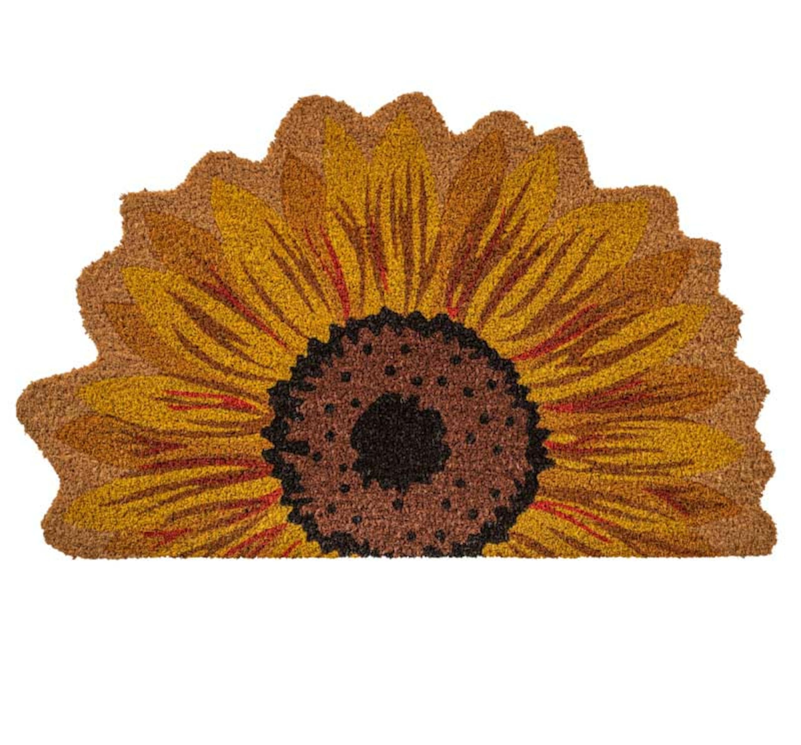 Entrance Mat, Sunflower Coir Vinyl-Backed, Series: C12SR, 30 in Length, 18 in Width, 1/2 in Thickness, Natural, Coir, Vinyl Backing, Outdoor Indoor/Outdoor