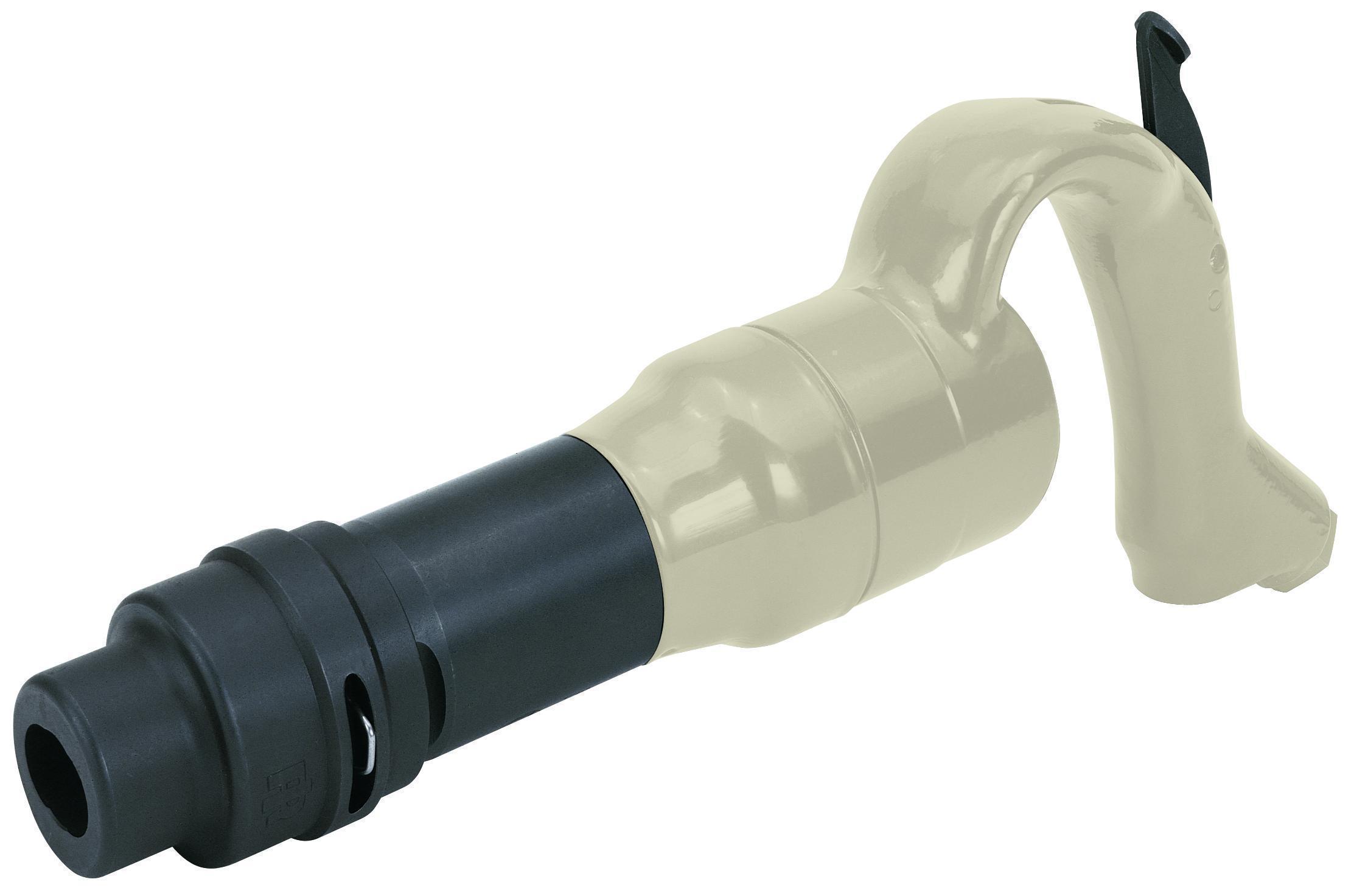 Air Chipping Hammer, Industrial Duty, Series: A Series, 0.68 in Shank Opening, Round Shank, 2500 bpm Blows per Minute, 1.13 in Bore, 28 cfm Air Flow, 3/8 in NPT Air Inlet, 1/2 in Minimum Hose, Lock-Spring Retainer, Swan Neck Handle, 15.5 in Overall Length