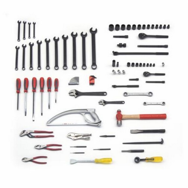 Tool Set, Railroad Machinist's SAE, 3/8 in, 1/2 in Drive, 89 Piece, For Use With: 3/8 to 1-1/4 in Fastener