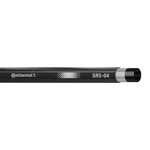 Hydraulic Hose, Medium Pressure, Series: SR5, 3/16 in Nominal, 0.52 in OD, 250 ft Length, 3000 psi Working, -40 to 212 °F, Impregnated Textile Braid Cover/Nitrile Tube, Black, Domestic