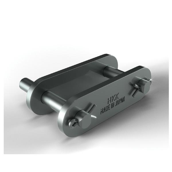 Conveyor Connecting Link, D-1 Attachment Cottered Double Pitch, C2050 Chain, 1-1/4 in Pitch, 0.2 in Pin Dia, 0.591 in Link Plate Height, 0.08 in Link Plate Thickness