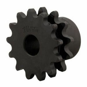 Double Roller Chain Sprocket, 20-Hardened Teeth, Stock Bore, 3.457 Inch Outside Diameter, 40 Chain, 3.196 Inch Pitch, Steel