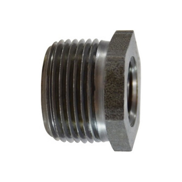 Hex Bushing, Bushing Fitting/Connector, 1 x 1/2 Inch Nominal, MNPT x FNPT End Style, 1.31 Inch Hex, 1 Inch Length, Steel, Black Oxide, Domestic/Import: Domestic