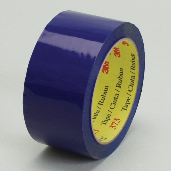 Box Sealing Tape, High Performance, 50 m Length, 72 mm Width, 2.5 mil Thickness, Blue, 3 Inch Diameter Core, Hot Melt Synthetic Rubber Resin Adhesive, Polypropylene Film Backing, 50 in-oz Adhesion Strength, 30 in-lb Tensile Strength