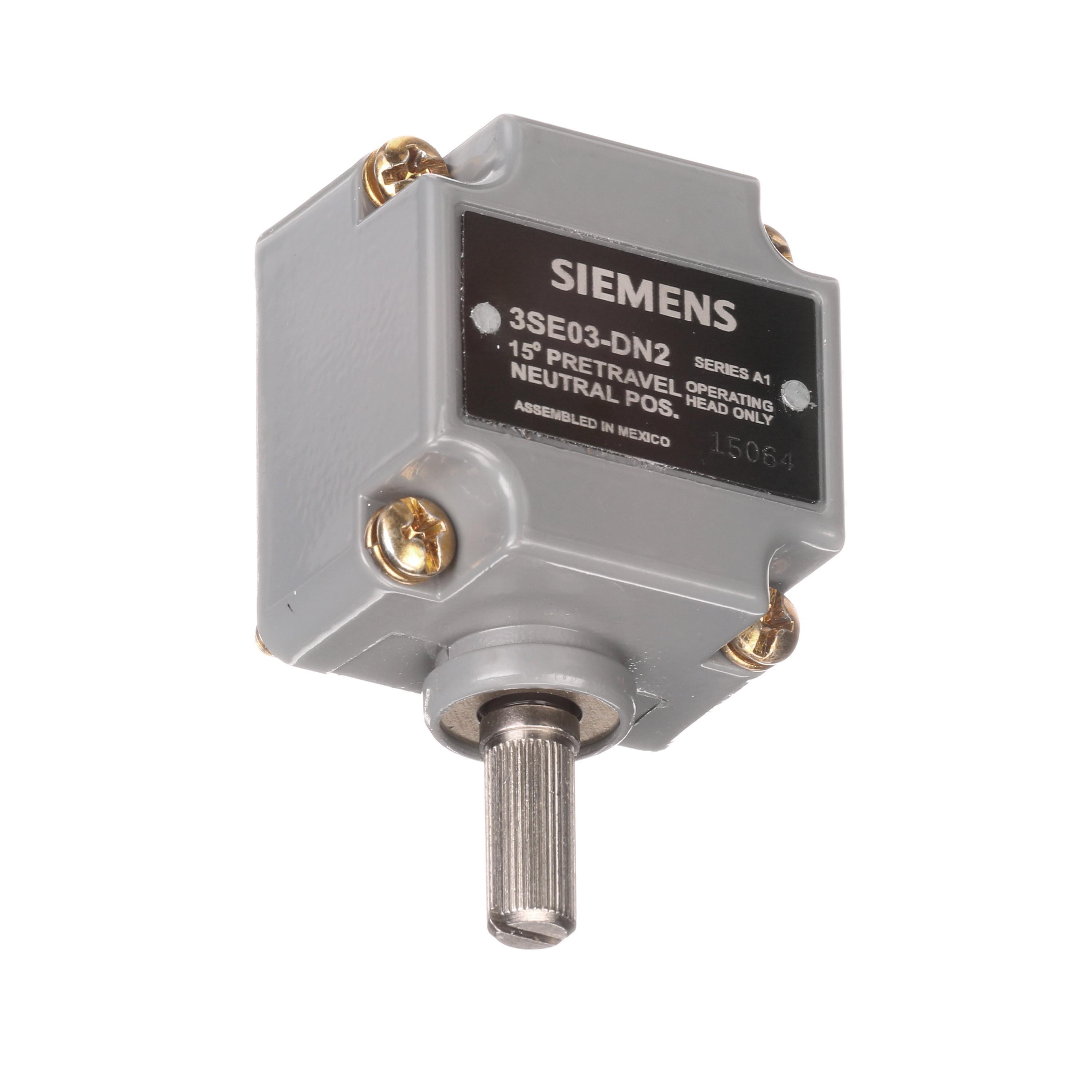 Operating Head, Center Neutral, Rotary Actuator, Side Actuator Location, For Use With: 3SE03 North American Limit Switch, 1.8 lb Operating, 90 deg Travel, 14 to 200 °F Temperature Rating