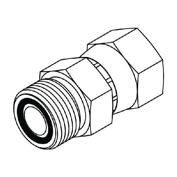 Adapter, Straight, Series: FF6402, 9/16-18 x 7/16-20 Nominal, Male O-Ring Face Seal x 37 °Female JIC Swivel End Style, Steel, Trivalent Chromate Plated, Silver