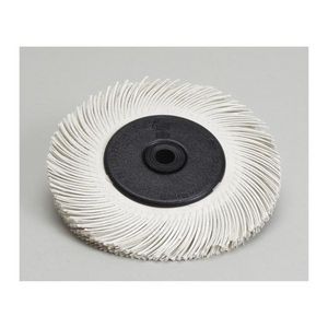 Bristle Disc Brush, 6 in Diameter Brush, 120 Grit, Fine Grade, Ceramic Fill, 6000 RPM Maximum, White Brush Color