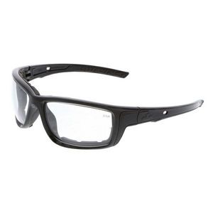 Safety Glass, Dual Lens, Series: Swagger® SR5, MAX6 Anti-Fog Lens Coating, Clear Lens, Balanced/Lightweight, Charcoal Frame, Polycarbonate Frame, Polycarbonate Lens, Yes UV Protection, Charcoal Bayonet Temple, Specifications Met: ANSI Z87+