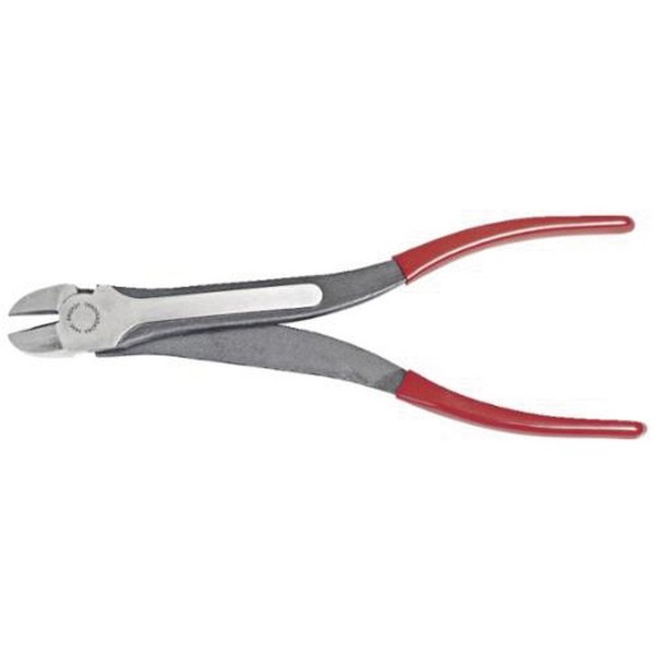 Diagonal Cutter Plier, High Leverage Long Reach, Angled Jaw, 1 in L x 63/64 in W x 63/64 in THK Jaw, Forged Alloy Steel Jaw, Flush Cut Style, 11-1/8 in Overall Length, Plastisol Grip Handle, Plastisol Handle, Red