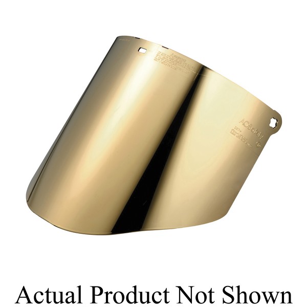 Faceshield Window, General Purpose, Medium Green, Polycarbonate, 0.75 in Visor Thickness