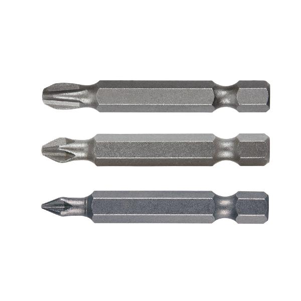 Power Bit, PH1 Point, Phillips® Point, 2 in Overall Length, Hex Shank, 1/4 in Shank, Steel