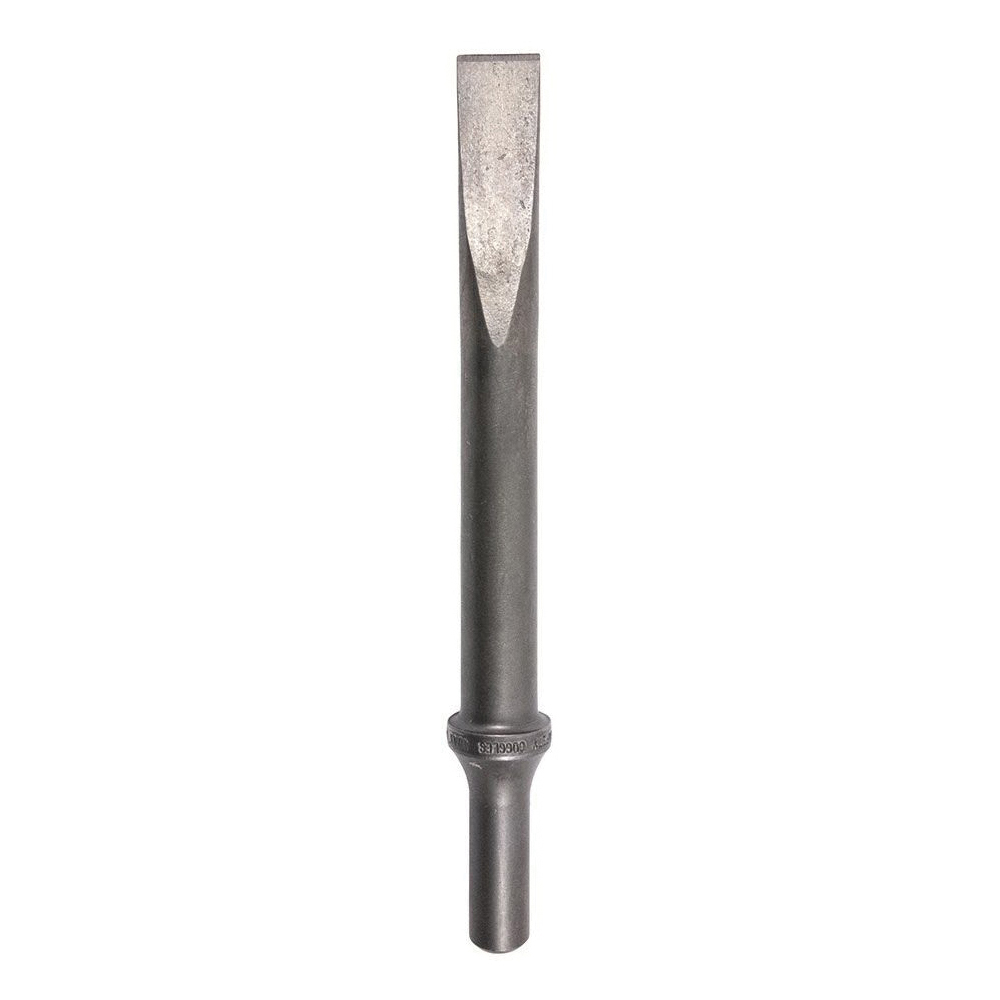 Pneumatic Chisel, Flat Tip, Round Stock, 0.498 in Stock, Heat Treated Steel Tip, 5/8 in Blade Width, 7 in Overall Length, Cold Chisel Style, No Non-Sparking, Heat Treated Steel