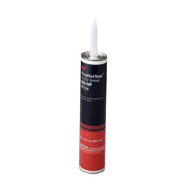 Acrylic Sealant, Weather-Resistant, Cartridge Container, 0.1 gal Container, Water Base