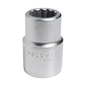 Socket, Standard Length, Measurement System: Metric, Square Drive, 3/4 in Drive, 36 mm Socket, 61.2 mm Overall Length, 31.5 mm Opening Depth, 40.6 mm Drive End Width, 52.1 mm Socket End Width, Ball Locking, 12 Points, 36.6 mm Bolt Clearance Depth, Al