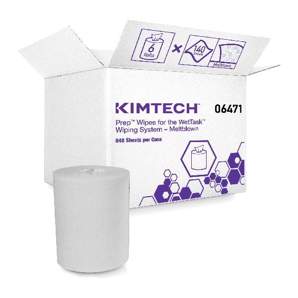Cleaning Wiper, 12 x 6 in, 90 Sheets Capacity, 12-1/2 in Length, White, Meltblown, Roll, 1 Ply