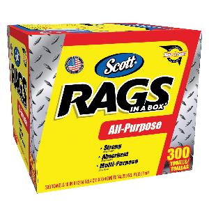 Absorbent Rags, General Purpose, 12 in Length, 10 in Width, White, Pop-Up Box Package Type