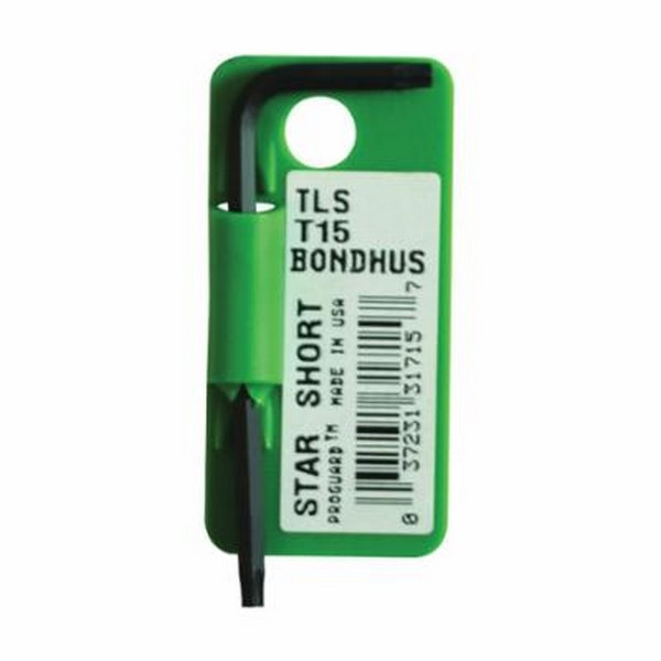 Torx Key, Star End, T15 Tip, Short Arm, 2.3 Inch Arm Length, L-Handle Handle, Protanium® High Torque Steel Blade, Protanium® High Torque Steel, ProGuard™