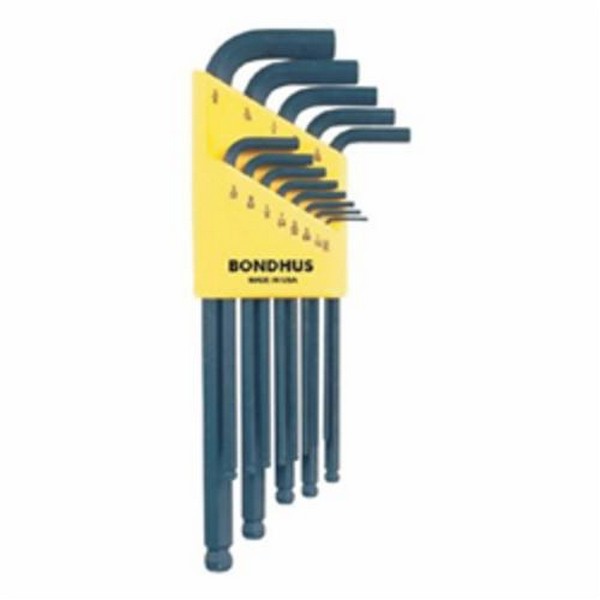 Ball End L-Wrench Hex Key Set, 13 Pieces, 0.05 to 3/8 Inch Sizes, Imperial, High Torque Steel