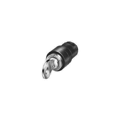 Keyswitch, 16 mm, Maintained ContMode, Short Lever Operator, 2 Positions, Round, Threaded Terminal, IP65, Front Mount, Plastic, Black, Environmental Conditions: -25 to 70 °C Temperature Rating