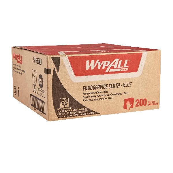 Food Service Towel, Reusable Quarterfold, 12-1/2 in W Size, 200 Sheets Capacity, 23-1/2 in Length, Blue, HydroKnit, Dispenser Box Package Type, 1 Ply